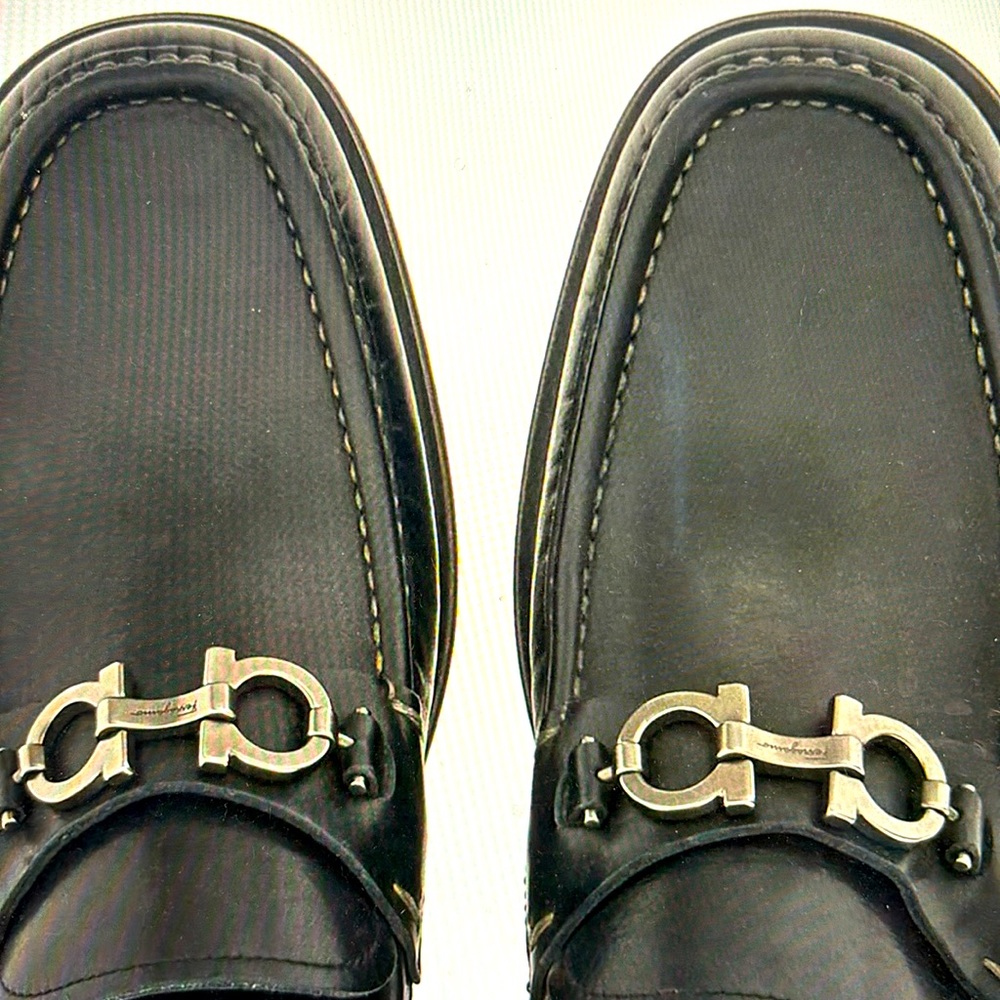 Ferragamo Moccasin with Gancini ornament size 9.5